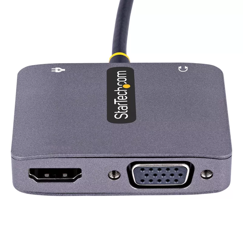 StarTech.com USB C Video Adapter, USB C to HDMI VGA Multiport Adapter, 3.5mm Audio, 4K 60Hz HDR, 100W PD Pass-Through, Thunderbolt 3/4 Ühilduv - USB C Display Travel Adapter