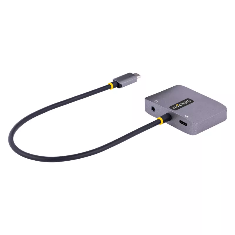 StarTech.com USB C Video Adapter, USB C to HDMI VGA Multiport Adapter, 3.5mm Audio, 4K 60Hz HDR, 100W PD Pass-Through, Thunderbolt 3/4 Ühilduv - USB C Display Travel Adapter