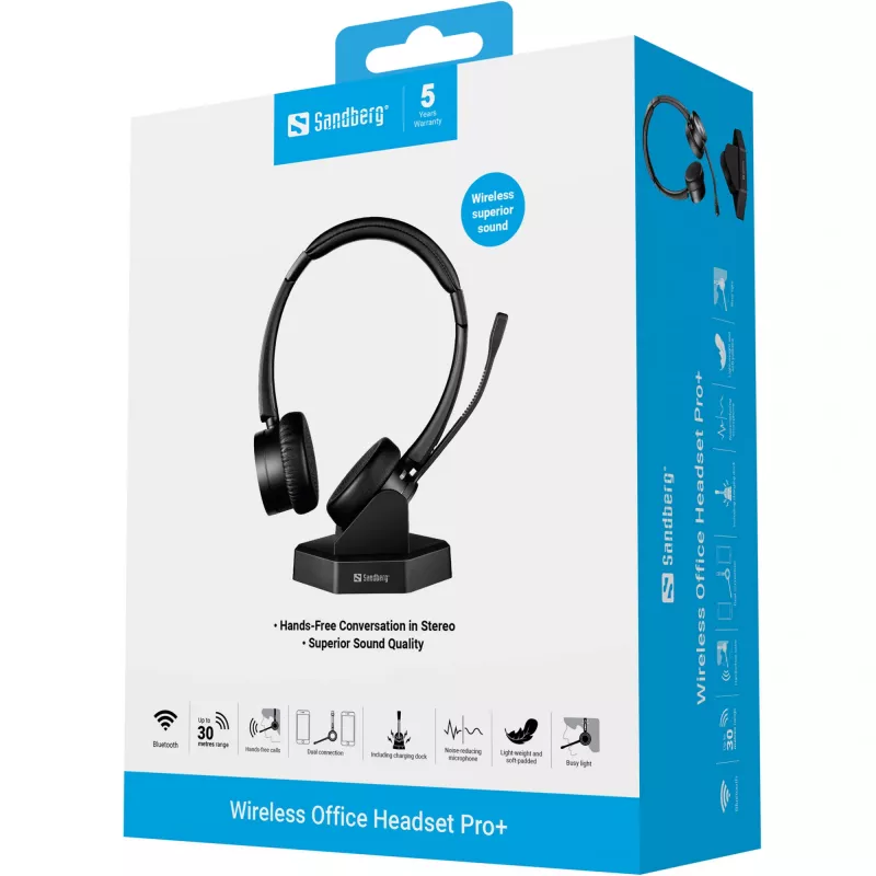 Peakomplekt Sandberg Wireless Office Headset Pro+