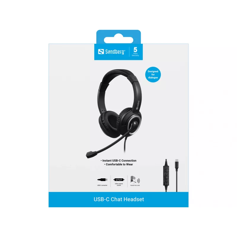 Peakomplekt Sandberg USB-C Chat Headset