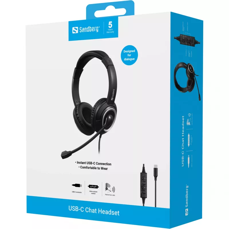 Peakomplekt Sandberg USB-C Chat Headset