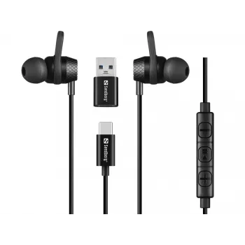 Peakomplekt Sandberg USB-C/A In-Earset koos liinimikrofoniga