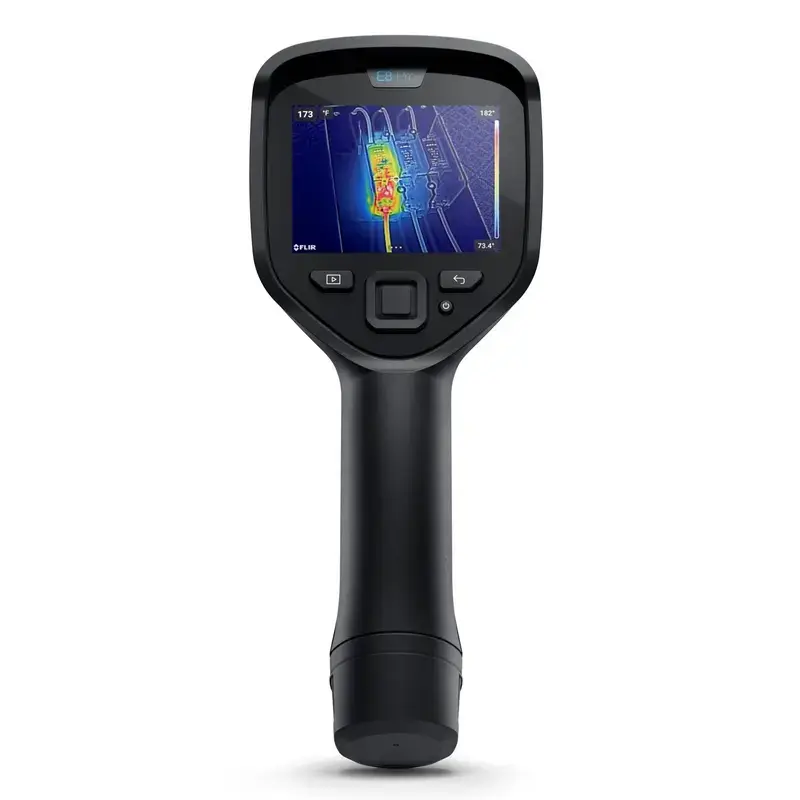 Termokaamera Flir Systems E8-PRO — 320×240 px, NETD 40 mK, IFOV 1,8 mRad, 3,5-tolline ekraan, metallkorpus, must