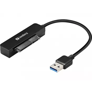 Sandberg USB 3.0 SATA-ühenduslüli, must, 5 Gbit/s, 20 g, 77 mm, 18 mm, 193 mm