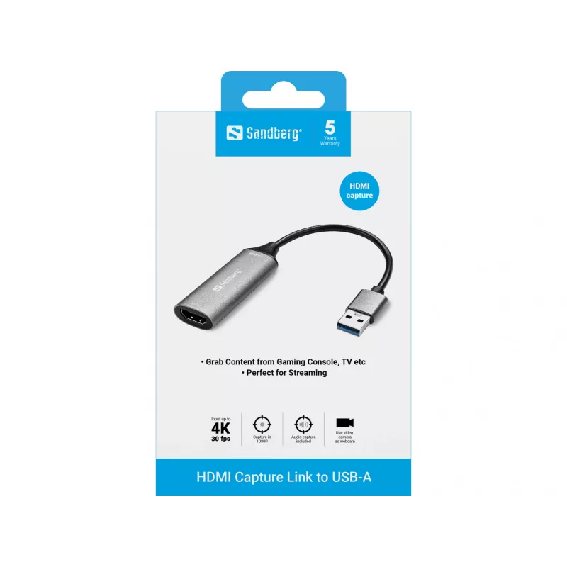 Sandberg HDMI Capture Link to USB-A