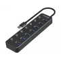 USB-jaotur Sandberg 7 Ports USB 3.0 Must Alumiinium