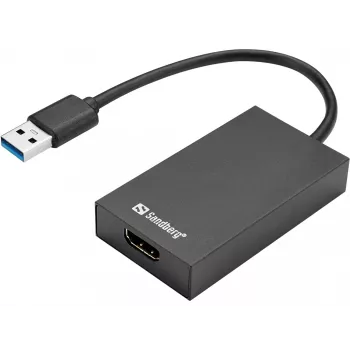 Sandberg USB 3.0 HDMI-muundur, must, passiivne videomuundur