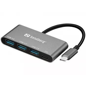 USB-C – 3x USB 3.0 jaotur + PD Sandberg 136-03