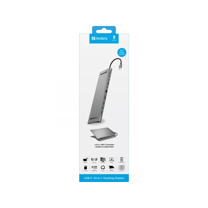 Sandberg USB-C 10-in-1 dokkimisjaam