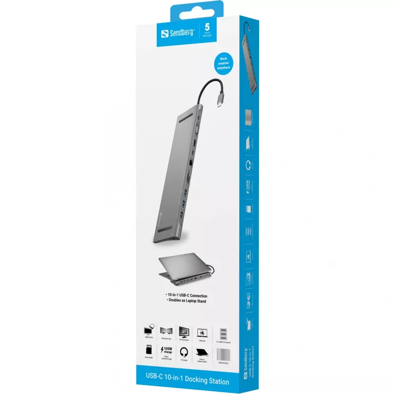 Sandberg USB-C 10-in-1 dokkimisjaam
