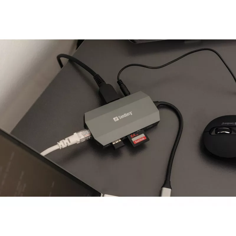 USB-C dokk Sandberg 6in1 Travel Dock