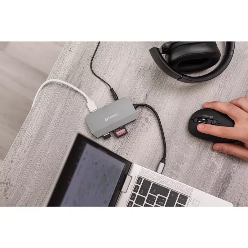USB-C dokk Sandberg 6in1 Travel Dock