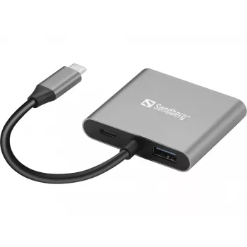 Sandberg USB-C dokk 2xHDMI+USB+PD maksimaalne eraldusvõime 3840x2160