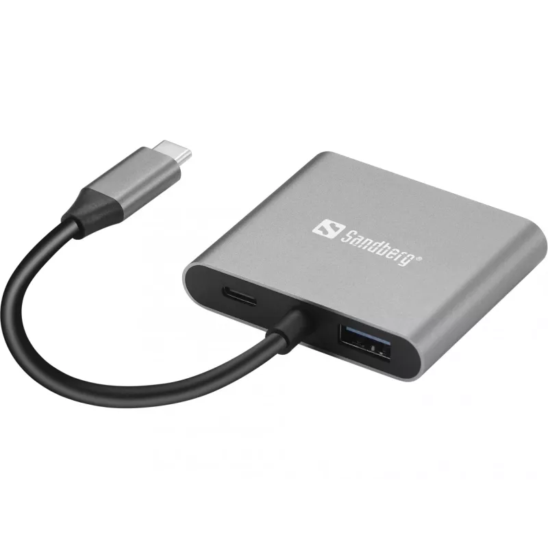 Sandberg USB-C dokk 2xHDMI+USB+PD maksimaalne eraldusvõime 3840x2160