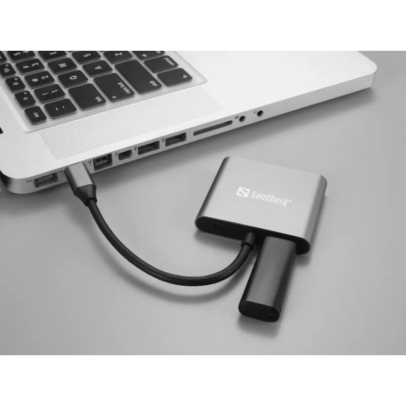 Sandberg USB-C dokk 2xHDMI+USB+PD maksimaalne eraldusvõime 3840x2160