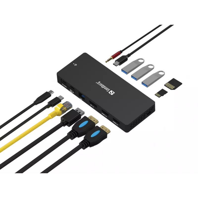 Sandberg USB-C 13in1 DockingStation Pro Wired USB 3.2 Gen 1 USB-C