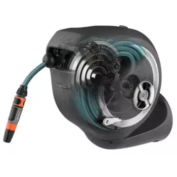 Seinale kinnitatav voolikuhoidik Gardena RollUp Automatic Must hall