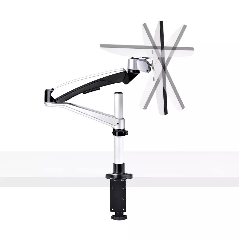 StarTech.com monitori lauakinnitus 27-tollise 16:9 või 30-tollise 21:9 ülilai ekraaniga monitoridele, VESA 75x75/100x100, tööriistavabad käe reguleerimised, C-klamber/läbiviigukumm, vedruga abistatav käsi