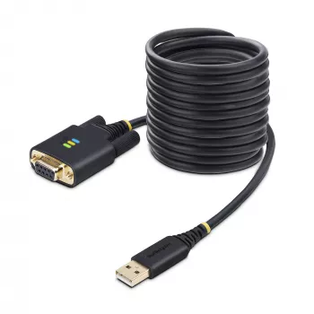 StarTech.com 10ft (3m) USB-nullmodemi jadaadapteri kaabel, vahetatavad DB9 kruvid/mutrid, COM-i säilitamine, USB-A RS232-le, FTDI, 4. taseme ESD-kaitse, Windows/macOS/ChromeOS/Linux – vastupidav TPE-konstruktsioon