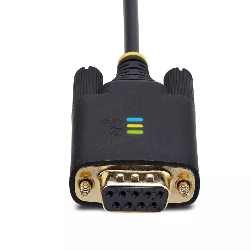 StarTech.com 10ft (3m) USB-nullmodemi jadaadapteri kaabel, vahetatavad DB9 kruvid/mutrid, COM-i säilitamine, USB-A RS232-le, FTDI, 4. taseme ESD-kaitse, Windows/macOS/ChromeOS/Linux – vastupidav TPE-konstruktsioon