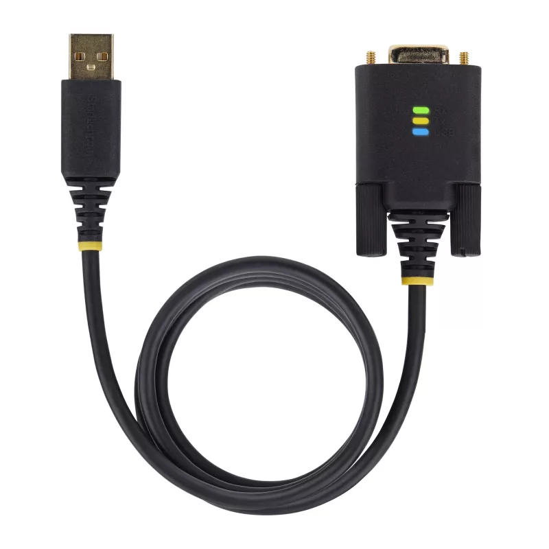 StarTech.com 10ft (3m) USB-nullmodemi jadaadapteri kaabel, vahetatavad DB9 kruvid/mutrid, COM-i säilitamine, USB-A RS232-le, FTDI, 4. taseme ESD-kaitse, Windows/macOS/ChromeOS/Linux – vastupidav TPE-konstruktsioon