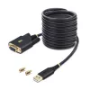 StarTech.com 10ft (3m) USB-nullmodemi jadaadapteri kaabel, vahetatavad DB9 kruvid/mutrid, COM-i säilitamine, USB-A RS232-le, FTDI, 4. taseme ESD-kaitse, Windows/macOS/ChromeOS/Linux – vastupidav TPE-konstruktsioon