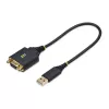StarTech.com 1ft (30cm) USB nullmodemi jadaadapteri kaabel, COM-säilitus, FTDI, USB-A - DB9 RS232, vahetatavad DB9 mutrid/kruvid, Windows/macOS/Linux