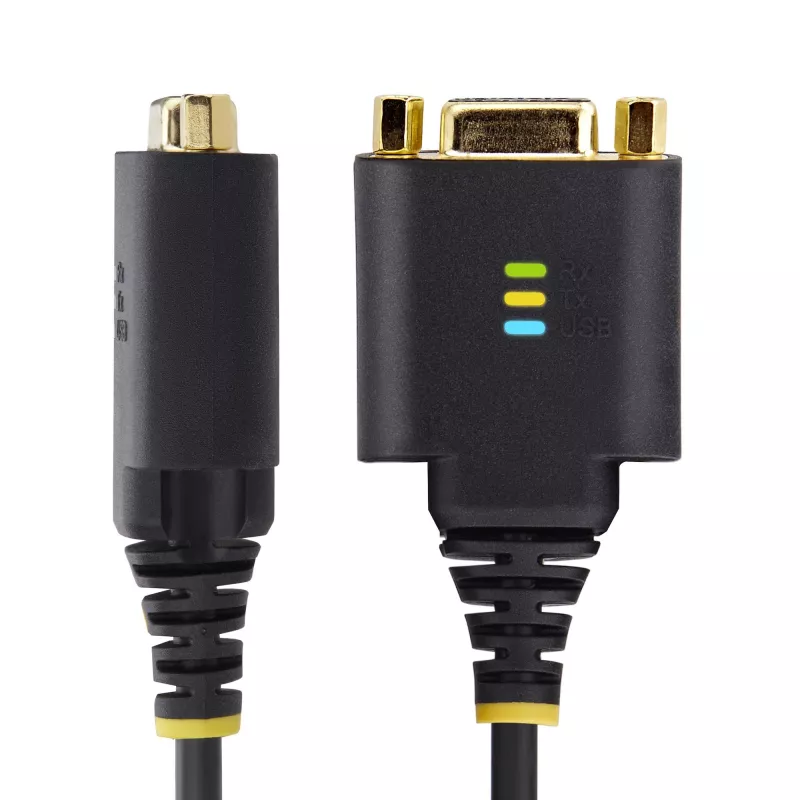 StarTech.com 1ft (30cm) USB nullmodemi jadaadapteri kaabel, COM-säilitus, FTDI, USB-A - DB9 RS232, vahetatavad DB9 mutrid/kruvid, Windows/macOS/Linux