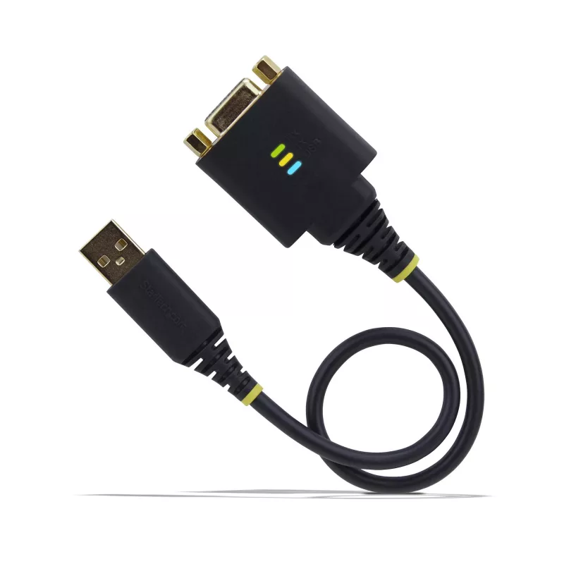 StarTech.com 1ft (30cm) USB nullmodemi jadaadapteri kaabel, COM-säilitus, FTDI, USB-A - DB9 RS232, vahetatavad DB9 mutrid/kruvid, Windows/macOS/Linux