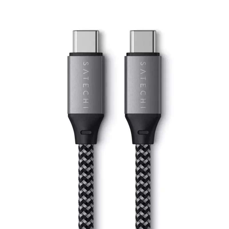 USB-C ja USB-C kaabel Satechi ST-TCC2MM — 2 m, must/hall, 0,48 Gbit/s