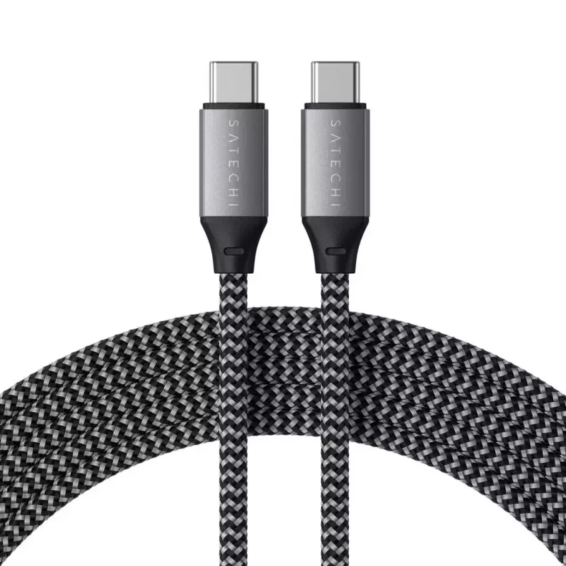 USB-C ja USB-C kaabel Satechi ST-TCC2MM — 2 m, must/hall, 0,48 Gbit/s