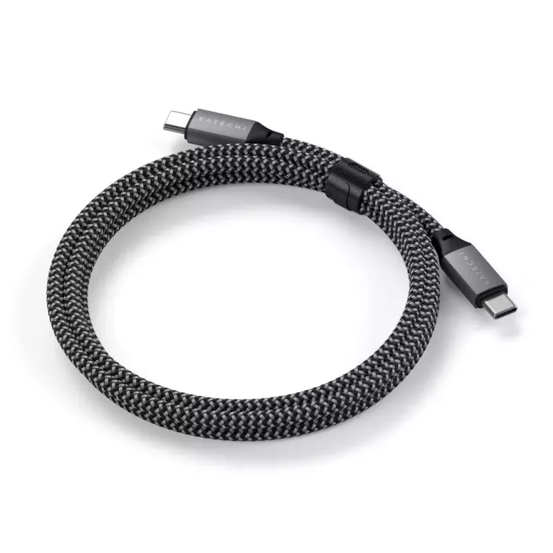 USB-C ja USB-C kaabel Satechi ST-TCC2MM — 2 m, must/hall, 0,48 Gbit/s