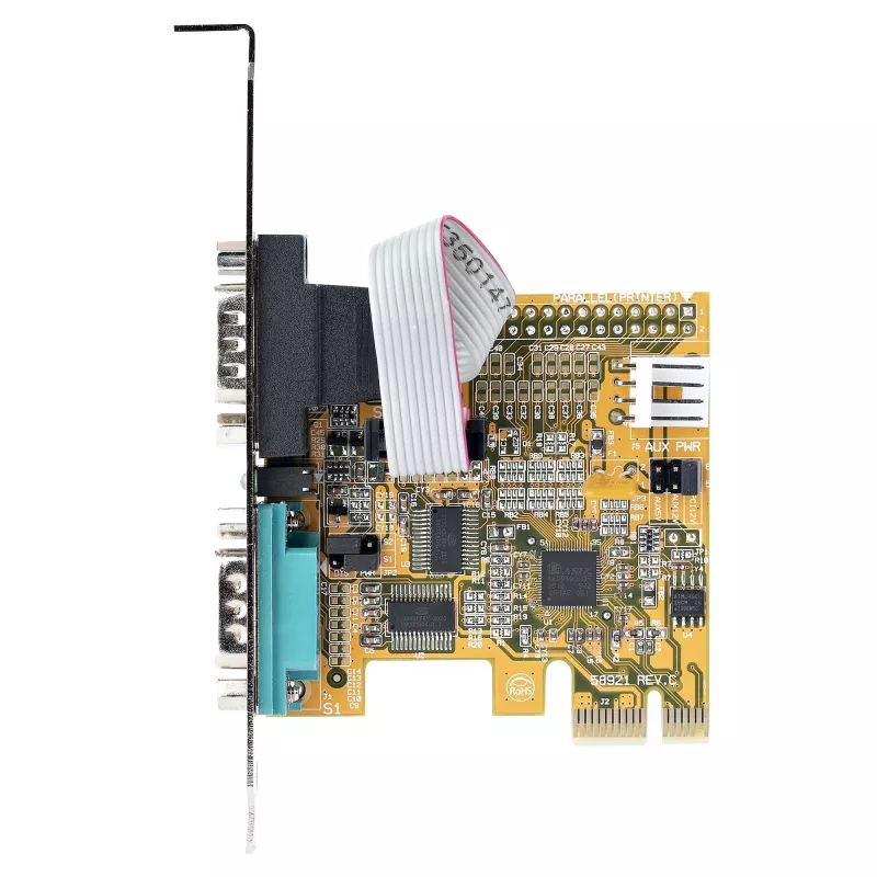 StarTech.com 2-pordiline PCI Express jadakaart, kahe pordiga PCIe RS232-le (DB9) jadakaart, 16C1050 UART, standardsed või madala profiiliga kronsteinid, COM-säilitus, Windowsile ja Linuxile