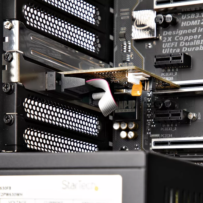 StarTech.com 2-pordiline PCI Express jadakaart, kahe pordiga PCIe RS232-le (DB9) jadakaart, 16C1050 UART, standardsed või madala profiiliga kronsteinid, COM-säilitus, Windowsile ja Linuxile