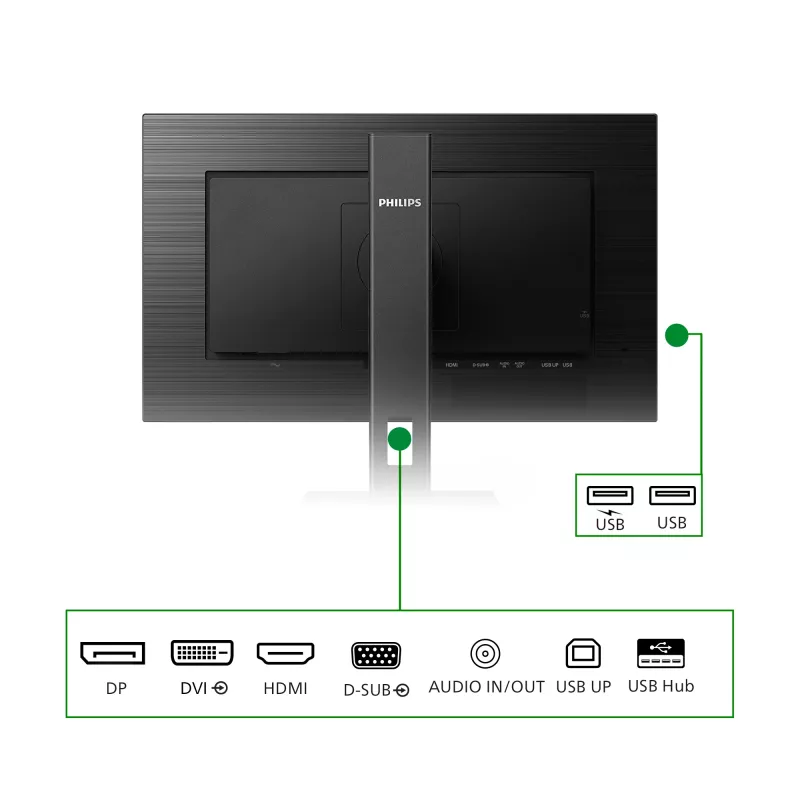 Philips 242B1G/00 arvutimonitor 60,5 cm (23,8 tolli) 1920 x 1080 pikslit Full HD LED must