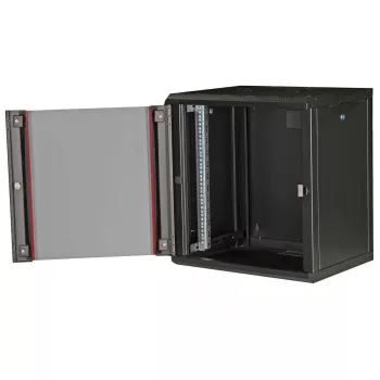 Seinale kinnitatav 19-tolline riiul ROLINE Pro 12U, 600x450 mm, must, võtmelukk, IP20