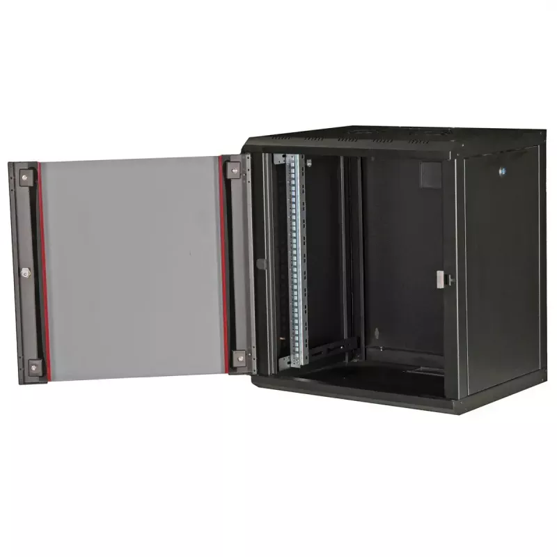 Seinale kinnitatav 19-tolline riiul ROLINE Pro 12U, 600x450 mm, must, võtmelukk, IP20