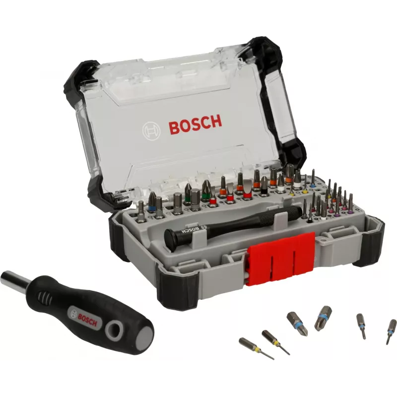 Kruvikeeramisotsakute komplekt Bosch PB SDB 42 osa — täppis- ja standardotsakud