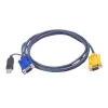 ATEN USB KVM-kaabel 3m, 3 m, VGA, must, HDB-15 + USB A, SPHD-15, isane