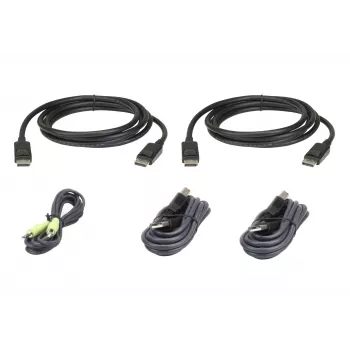 ATEN USB DisplayPort kahe monitoriga turvaline KVM; 1,8M USB DisplayPort kahe monitoriga