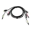 ATEN HDMI KVM kaabel 1,8m, 1.8 m, HDMI, Must, HDMI, USB A, 2 x 3.5mm, HDMI, USB B, 2 x 3.5mm, Isane