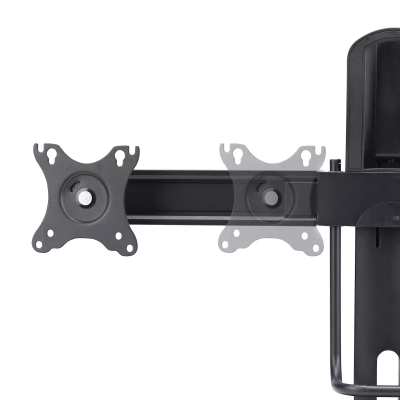 StarTech.com Crossbar Dual Monitor Desk Stand For Double 27-inch Screens, VESA Mount 75x75/100x100, Toolless Height Adjustment, Up To 13.2lb (6kg) Per Display