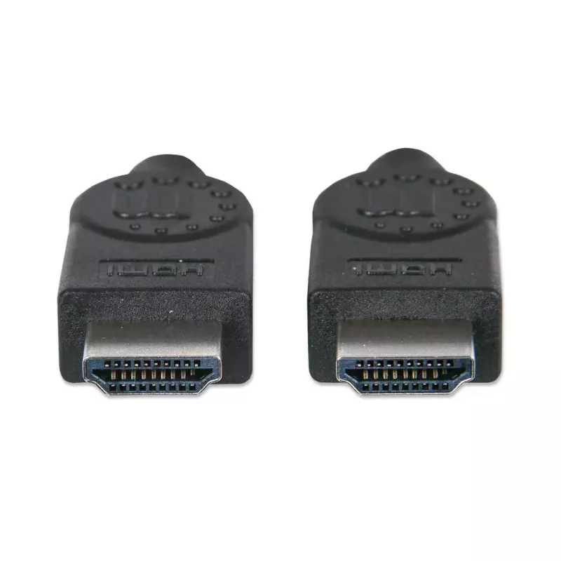 Manhattan HDMI-kaabel, 1080p@60Hz (High Speed), 10 m, isane-isanele, must, täielikult varjestatud, kullatud kontaktidega, eluaegne garantii