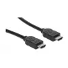Manhattan HDMI-kaabel, 1080p@60Hz (High Speed), 10 m, isane-isanele, must, täielikult varjestatud, kullatud kontaktidega, eluaegne garantii