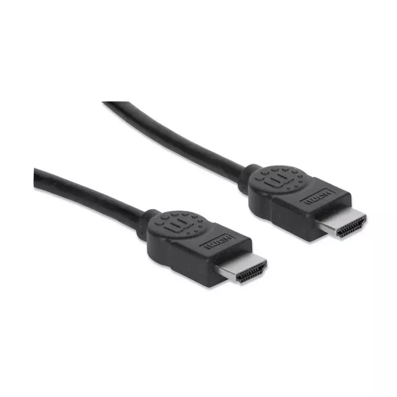Manhattan HDMI-kaabel, 1080p@60Hz (High Speed), 10 m, isane-isanele, must, täielikult varjestatud, kullatud kontaktidega, eluaegne garantii