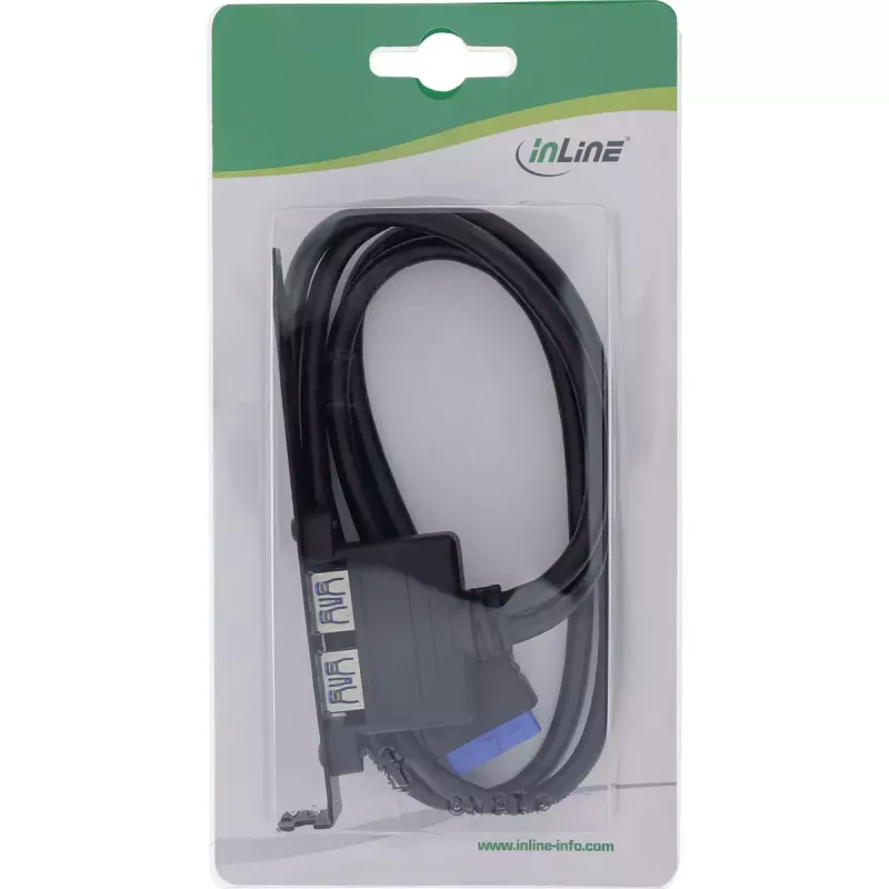 InLine pesapaneel 2x USB 3.0 A-pesa / sisemine emaplaadi pistik 0,5m