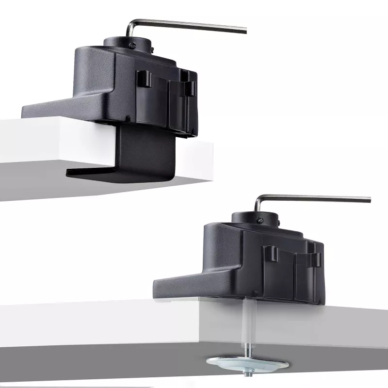 StarTech.com kolmikmonitorilauale kuni kolmele 27-tollisele ekraanile, VESA 75x75/100x100, tööriistavaba käte reguleerimine, C-klamber/läbiviigukinnitus, vedruga abistatud käed