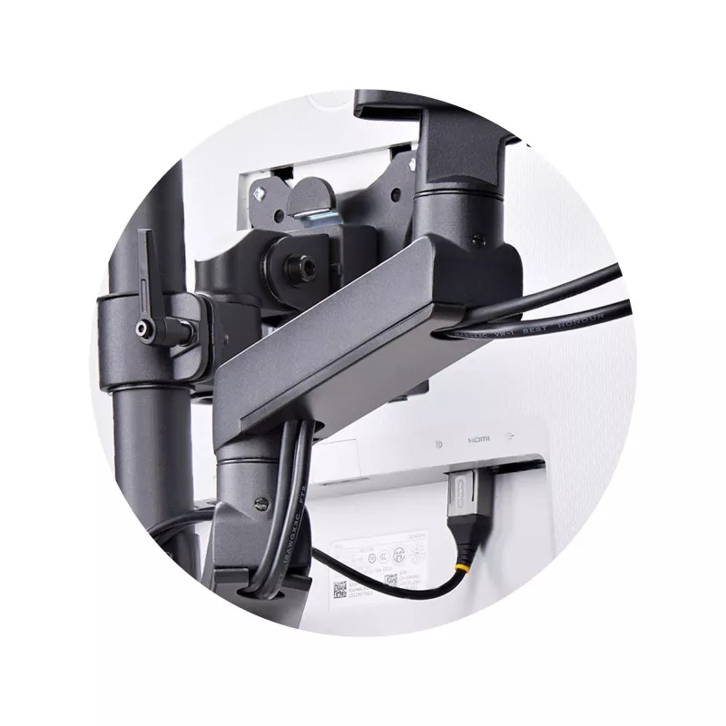 StarTech.com kolmikmonitorilauale kuni kolmele 27-tollisele ekraanile, VESA 75x75/100x100, tööriistavaba käte reguleerimine, C-klamber/läbiviigukinnitus, vedruga abistatud käed