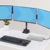 StarTech.com kolmikmonitorilauale kuni kolmele 27-tollisele ekraanile, VESA 75x75/100x100, tööriistavaba käte reguleerimine, C-klamber/läbiviigukinnitus, vedruga abistatud käed