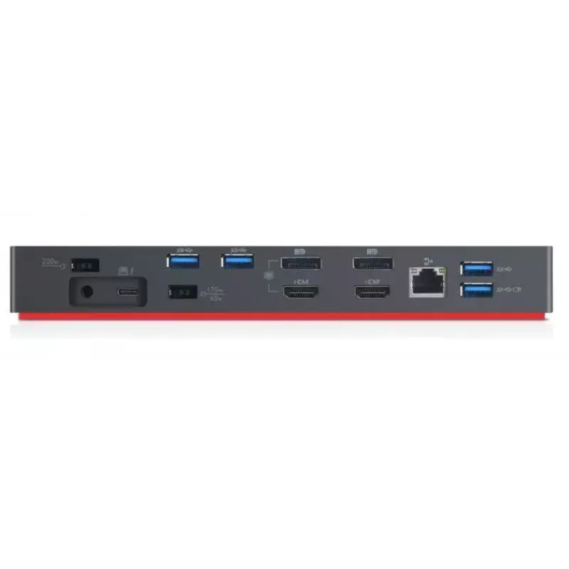Lenovo 40AN0135EU sülearvuti dokkimisjaam / pordireplikaator Juhtmega Thunderbolt 3 Must, Punane